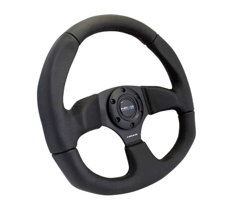 NRG Reinforced Steering Wheel (320mm Horizontal / 330mm Vertical) Leather w/Black Stitching 