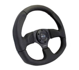 NRG Reinforced Steering Wheel (320mm Horizontal / 330mm Vertical) Leather w/Black Stitching 