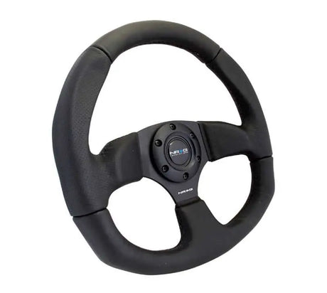 NRG Reinforced Steering Wheel (320mm Horizontal / 330mm Vertical) Leather w/Black Stitching 