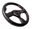NRG Reinforced Steering Wheel (320mm) Leather w/Red Stitch - Truck & Automotive