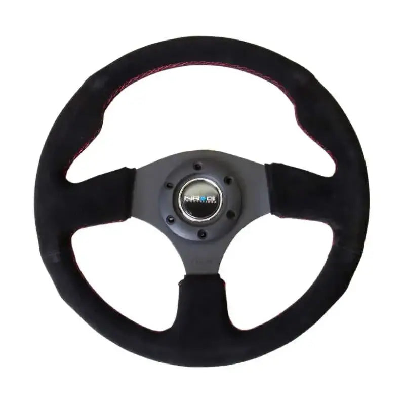 NRG NRG Reinforced Steering Wheel (320mm) Suede w/Red Stitch