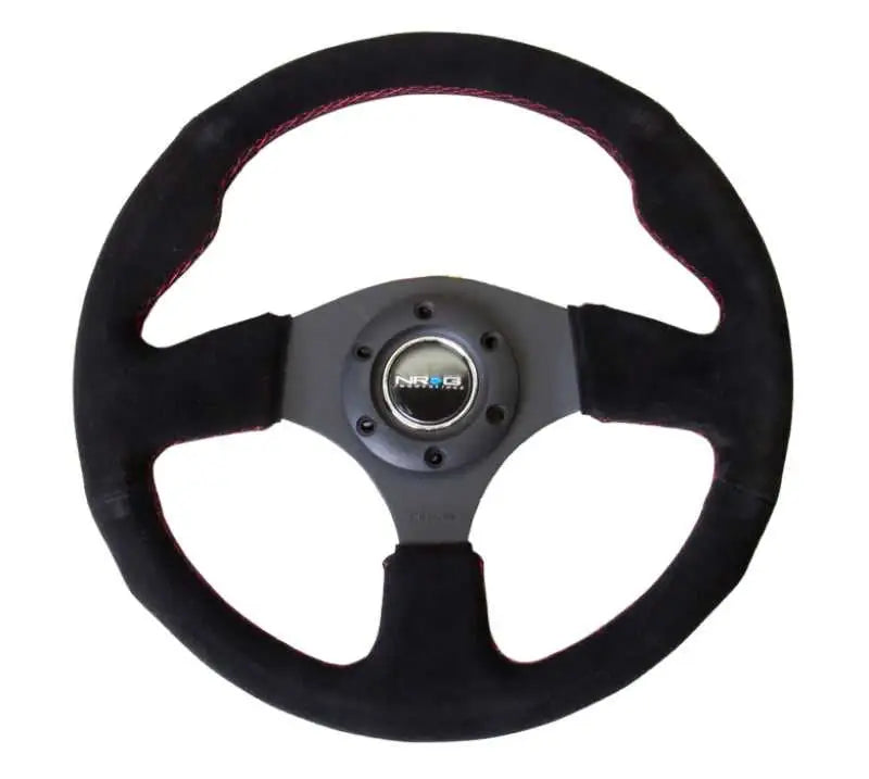 NRG NRG Reinforced Steering Wheel (320mm) Suede w/Red Stitch