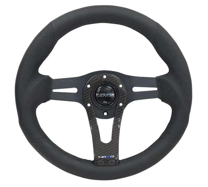 NRG Reinforced Steering Wheel (320mm) w/Carbon Center Spoke - Truck & Automotive