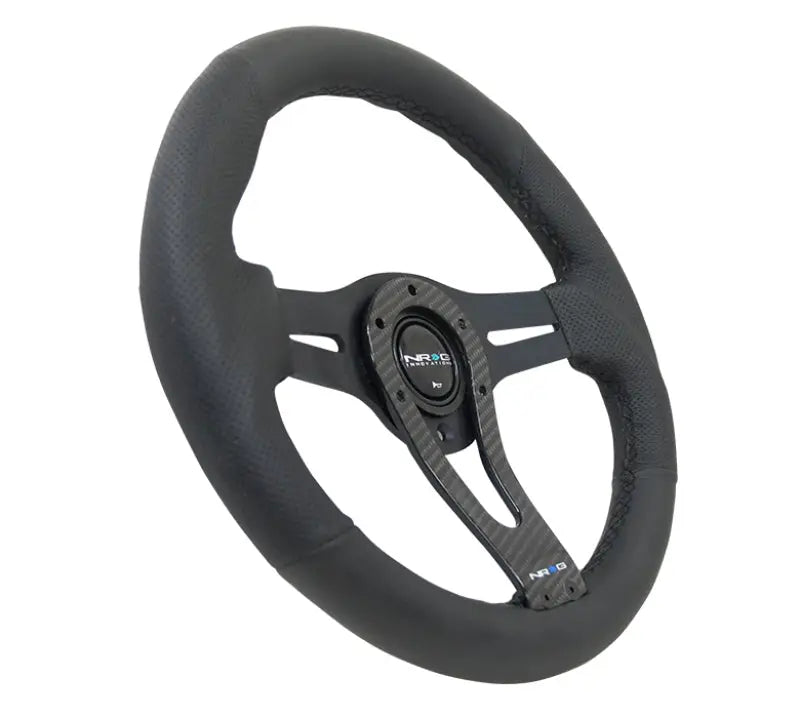 NRG Reinforced Steering Wheel (320mm) w/Carbon Center Spoke - Truck & Automotive