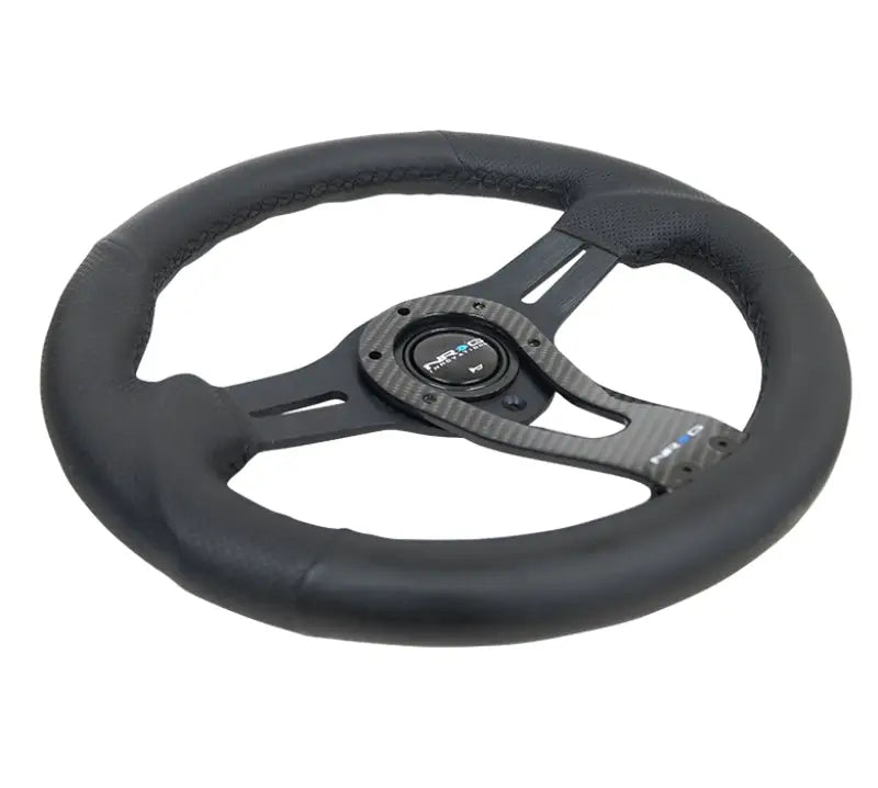 NRG Reinforced Steering Wheel (320mm) w/Carbon Center Spoke - Truck & Automotive