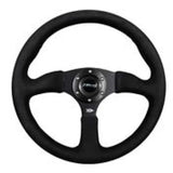 NRG Reinforced Steering Wheel (350mm / 2.5in. Deep)Blk Alcantara Comfort Grip w/4mm Matte Blk Spokes 