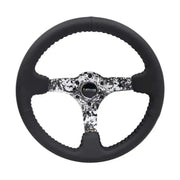 NRG NRG Reinforced Steering Wheel (350mm / 3in. Deep) Blk Leather w/Hydrodipped Digi-Camo Spokes
