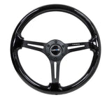 NRG NRG Reinforced Steering Wheel (350mm / 3in. Deep) Blk Wood w/Blk Matte Spoke/Black Center Mark