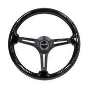 NRG NRG Reinforced Steering Wheel (350mm / 3in. Deep) Blk Wood w/Blk Matte Spoke/Black Center Mark