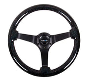 NRG NRG Reinforced Steering Wheel (350mm / 3in Deep) Classic Blk Sparkle Wood Grain w/Blk 3-Spoke Center