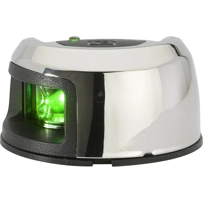 Shiny Attwood NV1012SS-1 chrome navigation light set with green lens