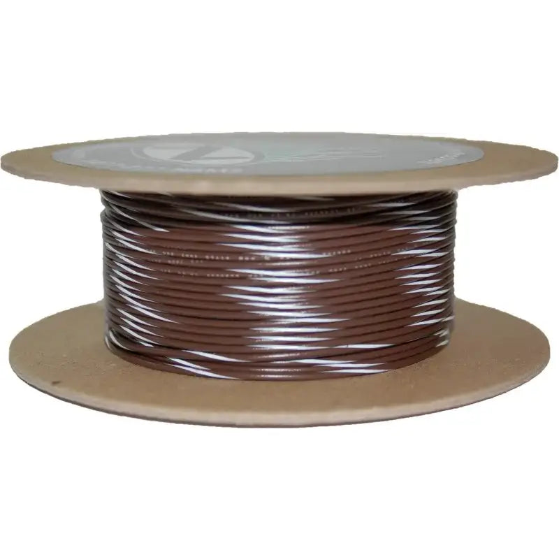 NWR-19-100-20 Namz Custom Cycle 100' Spool 20-Gauge Wire (Brown/White Stripe) - RV and Auto Parts
