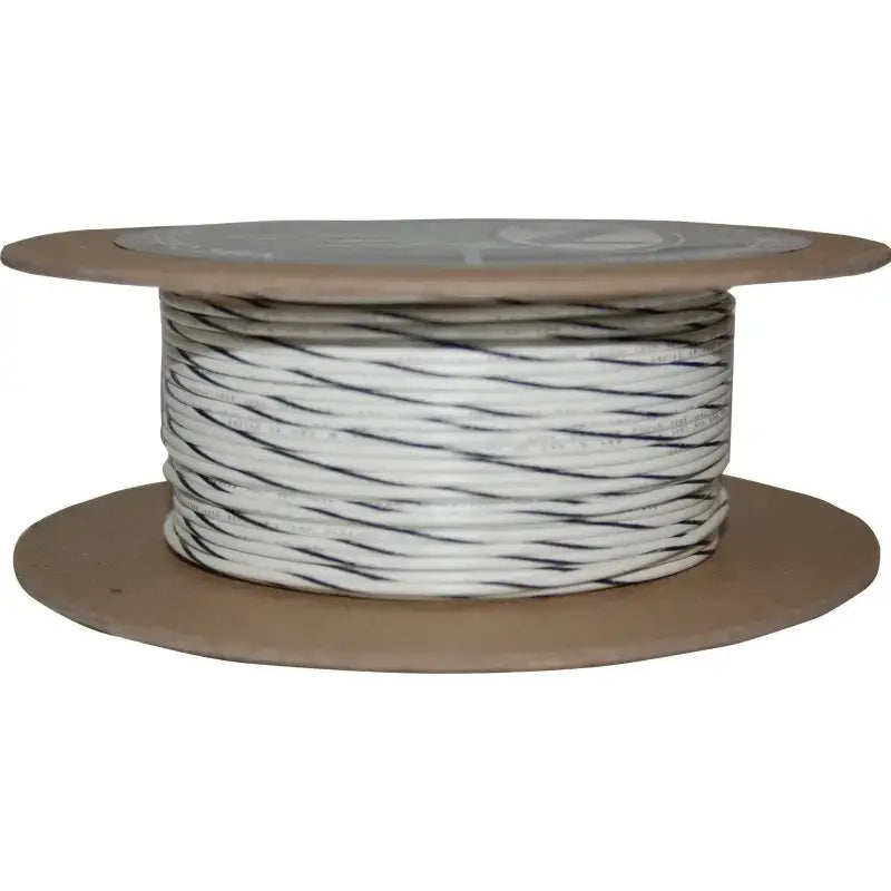 NWR-90-100-20 Namz Custom Cycle 100' Spool 20-Gauge Wire (White/Black Stripe) - RV and Auto Parts