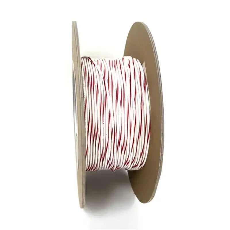 NWR-92-100-20 Namz Custom Cycle 100’ Spool 20-Gauge Wire (White/Red Stripe) - Electrical