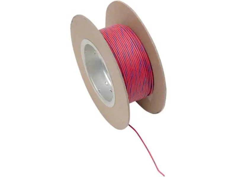 NWR-92-100-20 Namz Custom Cycle 100’ Spool 20-Gauge Wire (White/Red Stripe) - Electrical