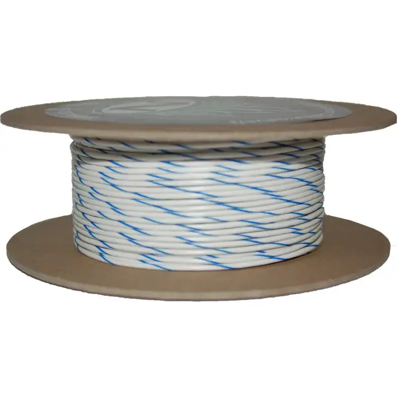 NWR-96-100-20 Namz Custom Cycle 100' Spool 20-Gauge Wire (White/Blue Stripe) - RV and Auto Parts