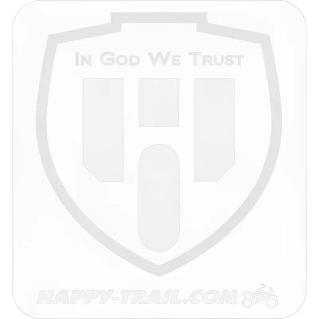 White sticker with shield and In God We Trust on NXPFB230-LT Pro Armor front bumper