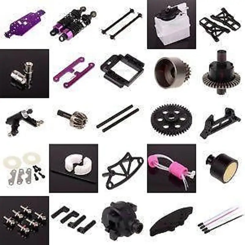 RC car parts including NXPRB232-PCP Pro Armor rear bumper in black purple style