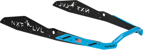 Blue and black U-shaped snowmobile ski skins for NXPRB232-PCP Pro Armor rear bumper