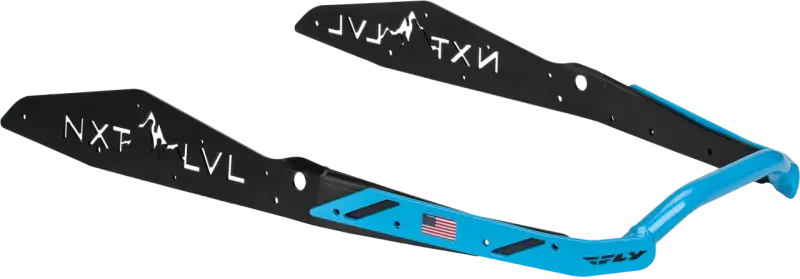 Blue and black U-shaped snowmobile ski skins for NXPRB232-PCP Pro Armor rear bumper