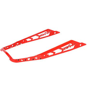 Red metal U-shaped ATV snowmobile skid plate with cut-outs for NXPRB232-RD rear bumper