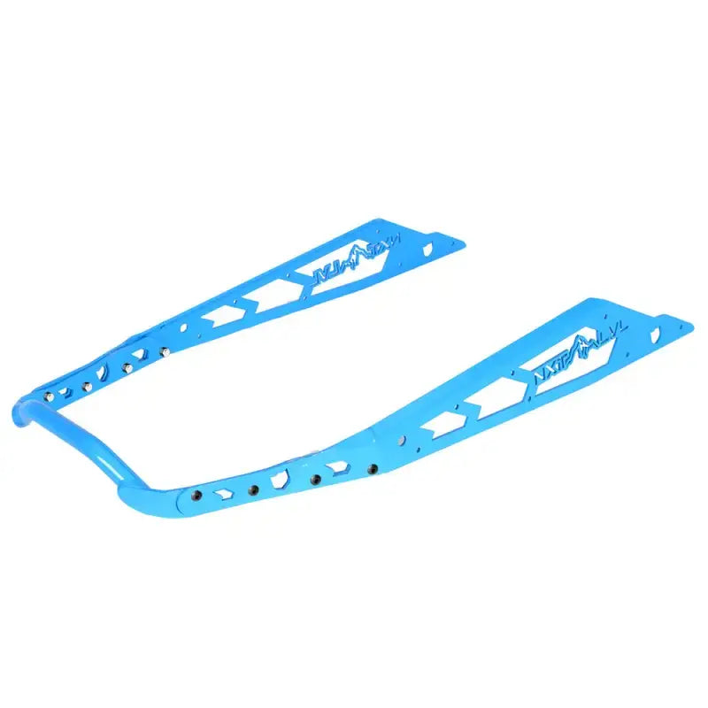 Bright blue U-shaped metal bracket for NXPRB232-SBL rear bumper with cut-out design