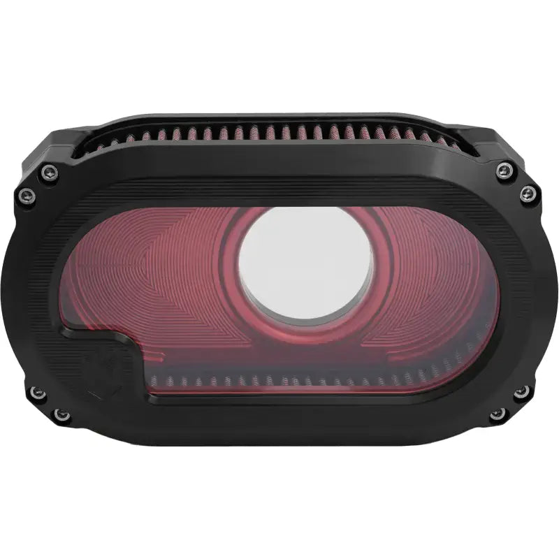 NXT-01BR Kens Factory Nxt Lvl M8 Air Cleaner W/Glass Black W/Red - RV and Auto Parts