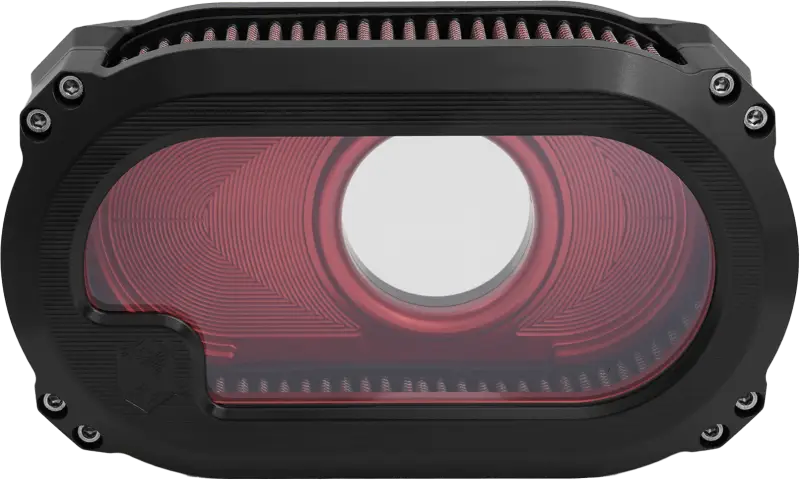 NXT-03BR Kens Factory Nxt Lvl Tc Air Cleaner W/Glass Black W/Red - RV and Auto Parts