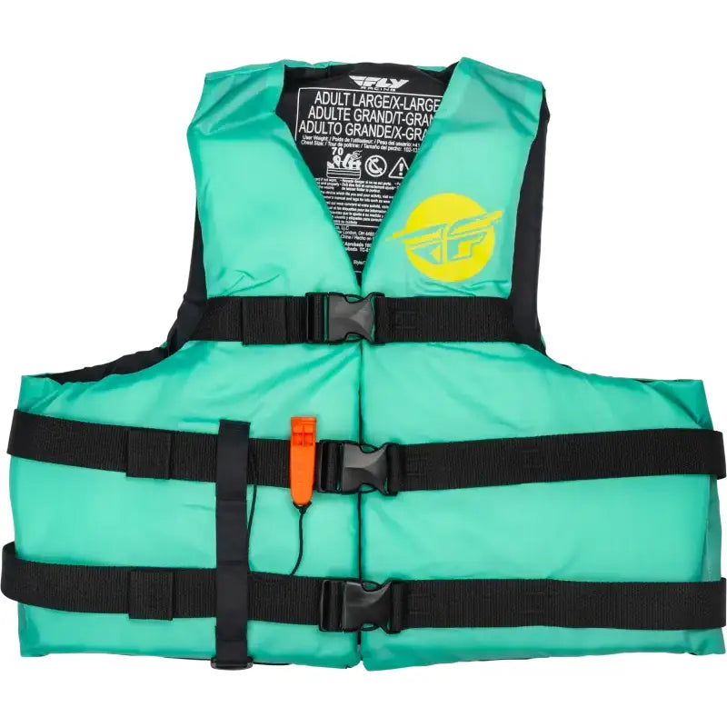 FLY RACING Nylon Flotation Vest Seafoam Green/Yellow Sm/Md