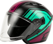 O11871175 Gmax Of-87 Duke Helmet W/Led Light Blk/Aqua/Coral Md - RV and Auto Parts
