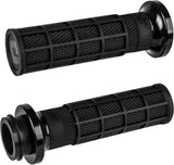 Odi V31HCW-BB-S Lock On Waffle Style Blck/Silvr For Cable Throttle - Grips