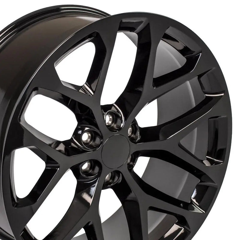 OE Wheels With Center Cap CV98B-24100-6550-24B - Silver 24 Replica Fits Chevy