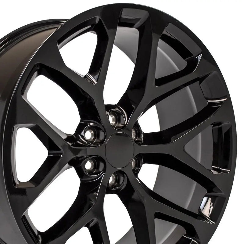 OE Wheels With Center Cap CV98B-24100-6550-24B - Silver 24 Replica Fits Chevy