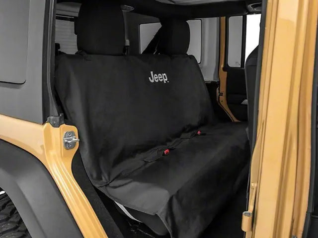 Black Jeep seat cover from the officially licensed Jeep waterproof pet guard seat cover