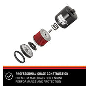 Oil Filter Canister Style; High Flow Premium Media; With Anti Drain Back Valve; Bypass 17 Millimeter Removal Nut; 2.688