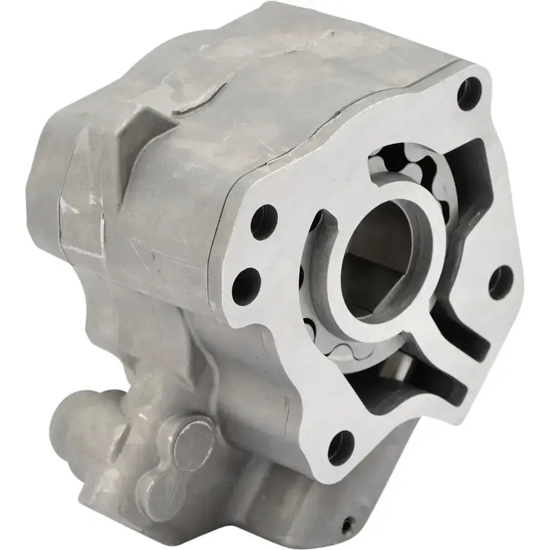 Silver hydraulic pump housing for Oil Pump Hi Vol Press M8 Models without oil seal