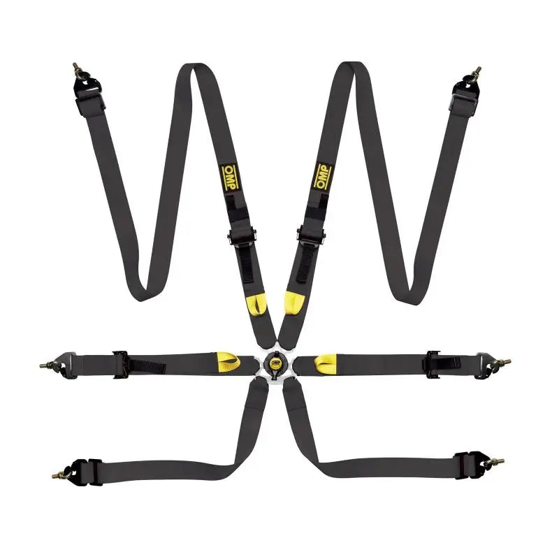 OMP Safety Harness First 2In Black (Fia 8853-2016) Pull Up - Steel Adj - Truck & Automotive