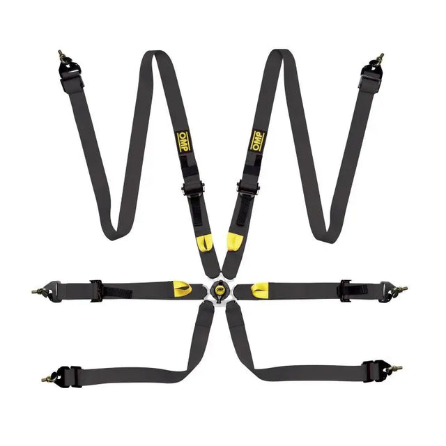 OMP Safety Harness First 2In Black (Fia 8853-2016) Pull Up - Steel Adj - Truck & Automotive