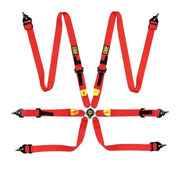 OMP DA0-0208-A01-061 OMP Safety Harness First 2In Red (Fia 8853-2016) Pull Up - Steel Adj