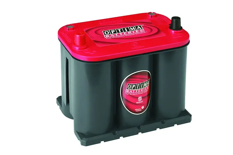 Glossy red and black Optima Battery 25 Red Top high performance starting power