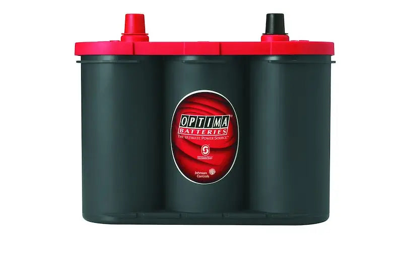 Optima RedTop Grp34 battery with black case, red top, terminals, oval label, starting power