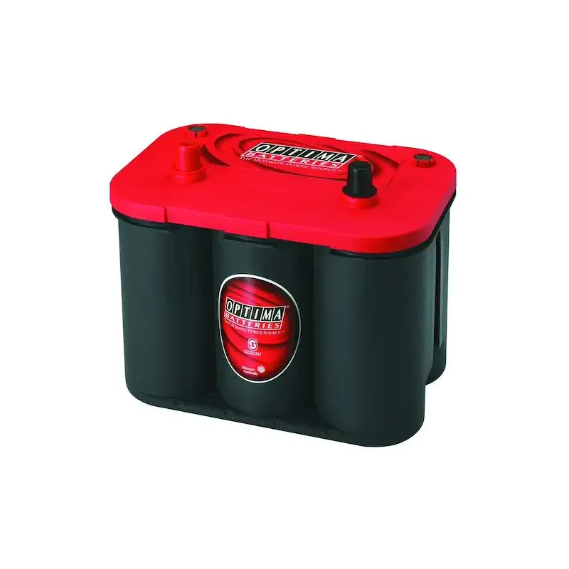 Glossy red and black Optima Bat Red Top Grp34 battery with starting power