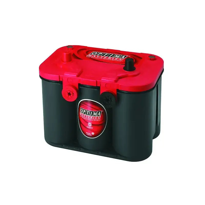 Rugged Optima Red Top battery with red caps for truck accessories