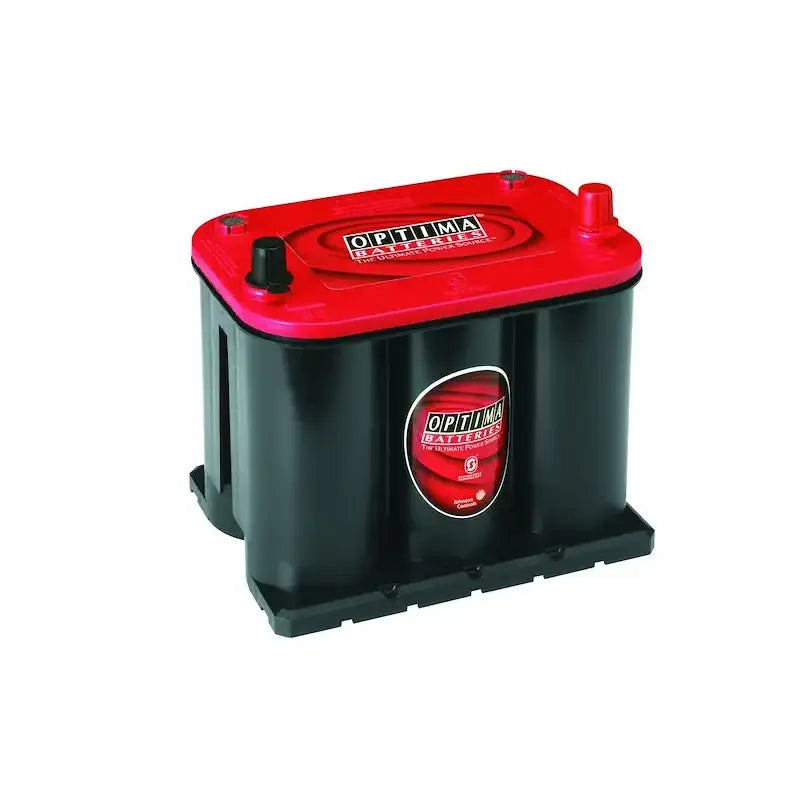 Glossy red and black Optima Battery 35 Red Top high performance deep cycle with Spiralcell technology