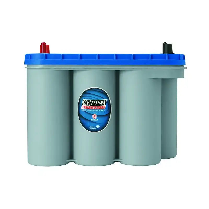 Gray Optima D31M Blue Top battery with red black terminals