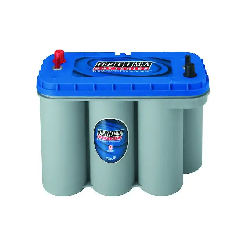 Optima D31M Blue Top battery with blue gray case and red black terminals