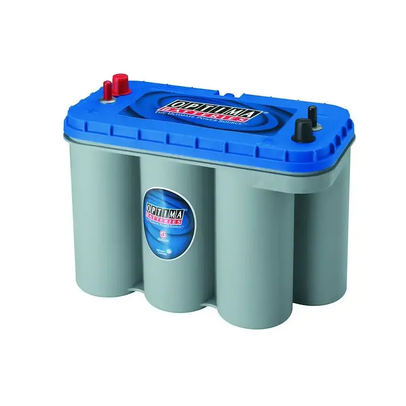 Optima D31M Blue Top battery with blue gray case and red black terminals