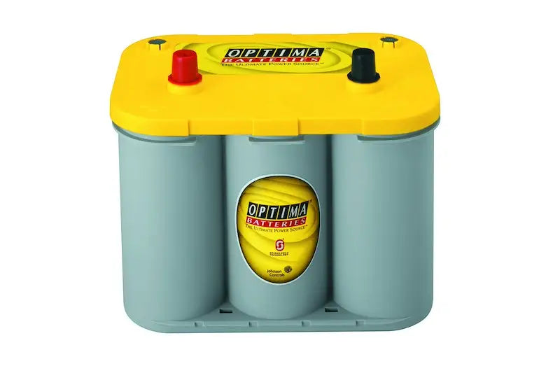 Optima Battery D34 Yellow Top with yellow-gray case and red-black terminals for reliable power