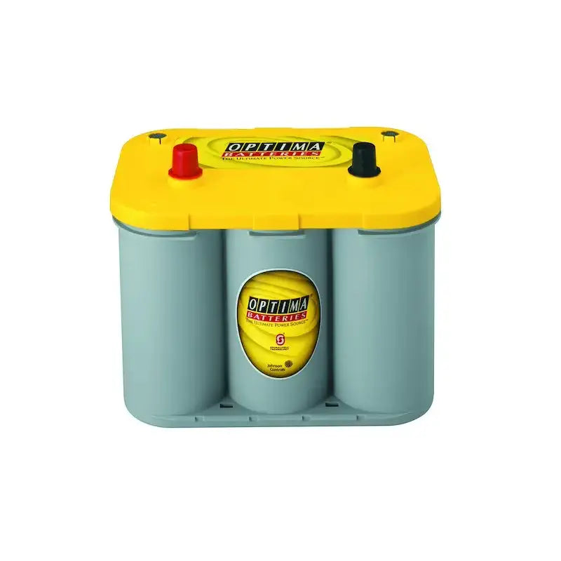 Optima Battery D34 Yellow Top with yellow-gray case and red-black terminals for reliable power
