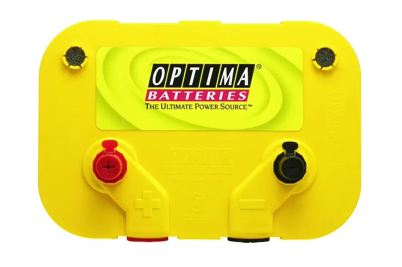 Bright yellow Optima Bat D3478 Yellow Top with red black terminals unmatched performance